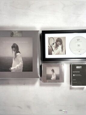Taylor Swift Signed TTPD Bundle / Framed autograph. Cd and Vinyl - Black Frame,